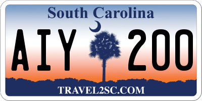 SC license plate AIY200