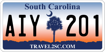 SC license plate AIY201