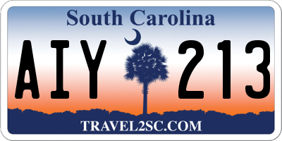 SC license plate AIY213