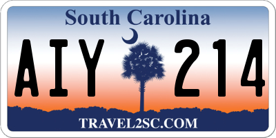 SC license plate AIY214