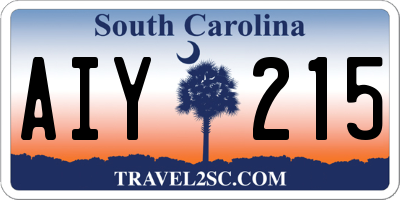 SC license plate AIY215
