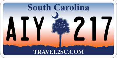 SC license plate AIY217