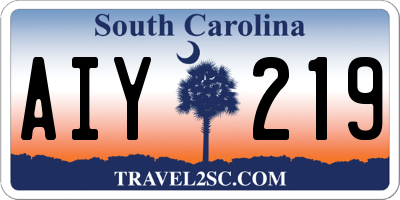 SC license plate AIY219