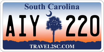 SC license plate AIY220