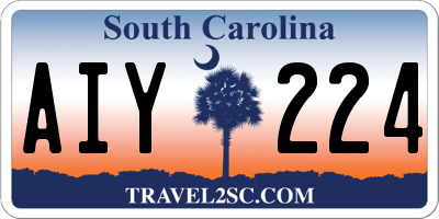 SC license plate AIY224
