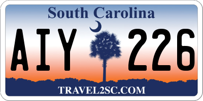 SC license plate AIY226