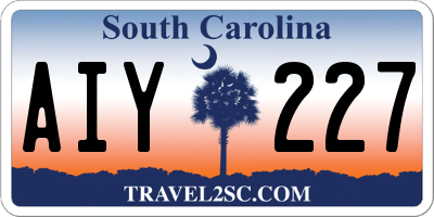 SC license plate AIY227