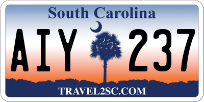 SC license plate AIY237
