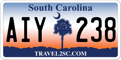 SC license plate AIY238