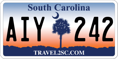 SC license plate AIY242