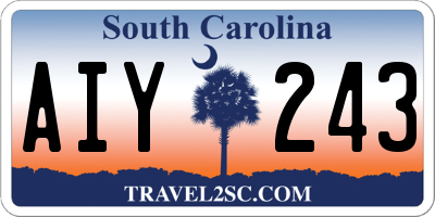 SC license plate AIY243