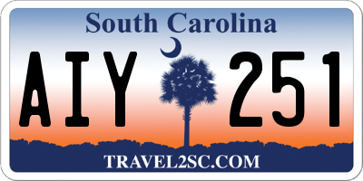 SC license plate AIY251