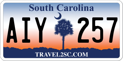 SC license plate AIY257