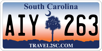 SC license plate AIY263