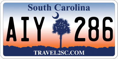 SC license plate AIY286