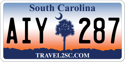 SC license plate AIY287