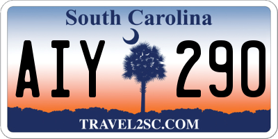SC license plate AIY290