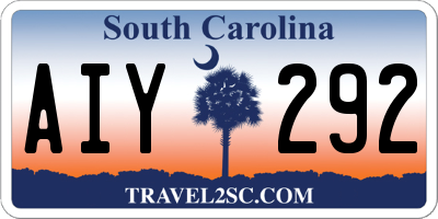 SC license plate AIY292