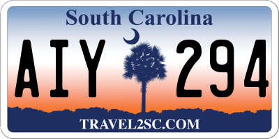 SC license plate AIY294