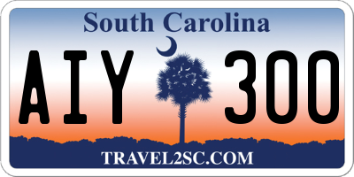 SC license plate AIY300