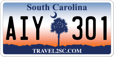 SC license plate AIY301