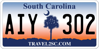 SC license plate AIY302