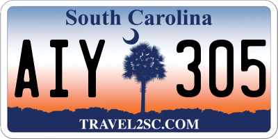 SC license plate AIY305