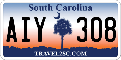 SC license plate AIY308