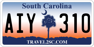 SC license plate AIY310