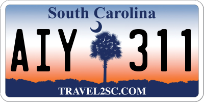 SC license plate AIY311