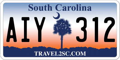SC license plate AIY312