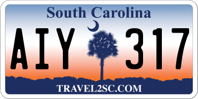 SC license plate AIY317