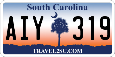 SC license plate AIY319