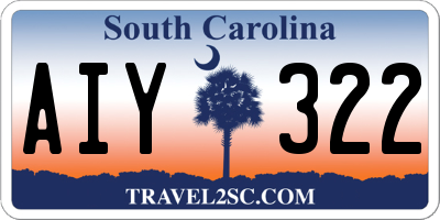 SC license plate AIY322