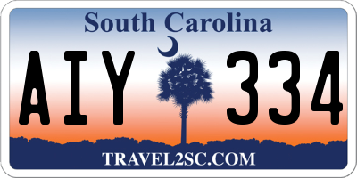 SC license plate AIY334