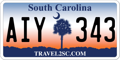 SC license plate AIY343