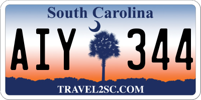 SC license plate AIY344