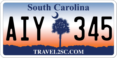 SC license plate AIY345
