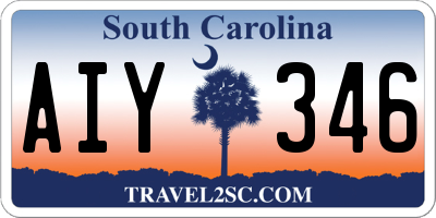 SC license plate AIY346