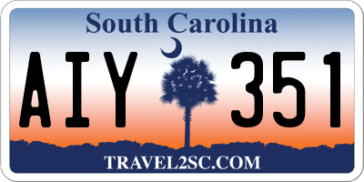 SC license plate AIY351