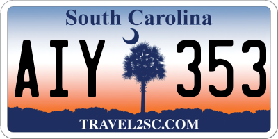 SC license plate AIY353