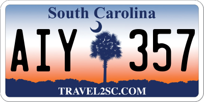 SC license plate AIY357