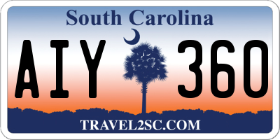 SC license plate AIY360