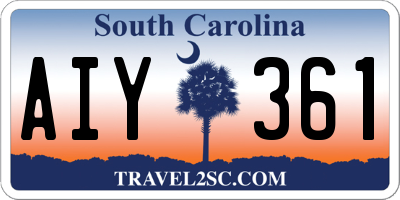 SC license plate AIY361