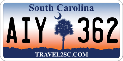 SC license plate AIY362