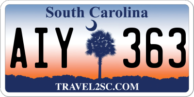 SC license plate AIY363