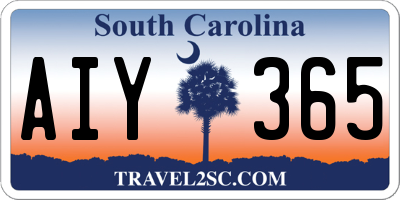 SC license plate AIY365