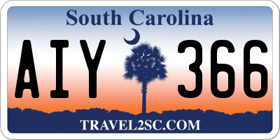 SC license plate AIY366