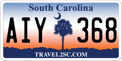 SC license plate AIY368