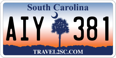 SC license plate AIY381